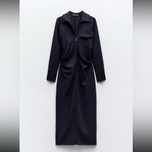 New- Zara navy shirtdress